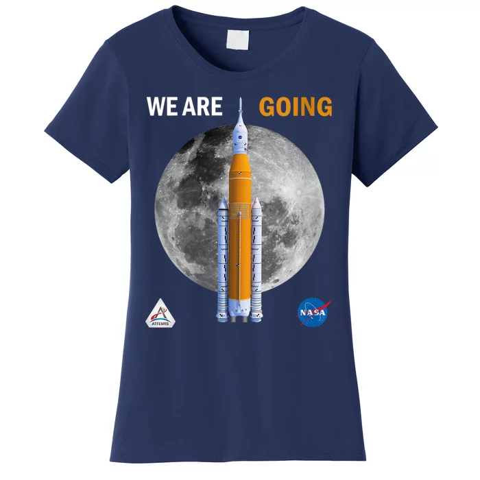 Womens NASA Artemis We Are Going Moon SLS Insignia Meatball Women's T-Shirt