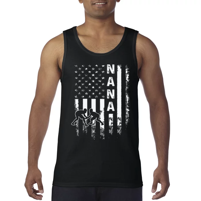 Wrestling Nana American Flag Vintage Christmas Xmas Tank Top