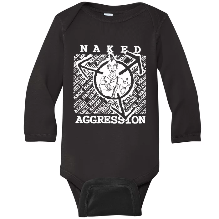 Wearing Naked Aggression Baby Long Sleeve Bodysuit