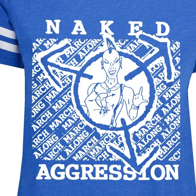 Wearing Naked Aggression Enza Ladies Jersey Football T-Shirt