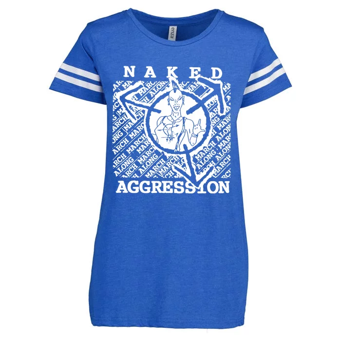 Wearing Naked Aggression Enza Ladies Jersey Football T-Shirt