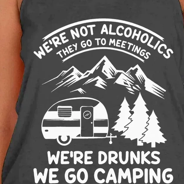 We're Not Alcoholics They Go to Meetings Women's Knotted Racerback Tank