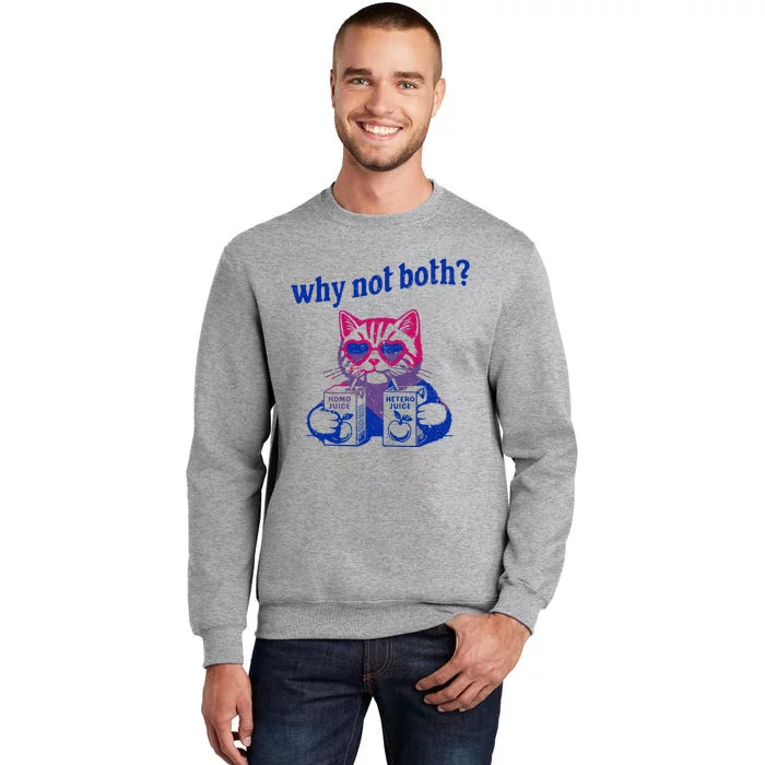 Why Not Both Funny Cat Ally Bisexual Lgbtq Gay Tall Sweatshirt