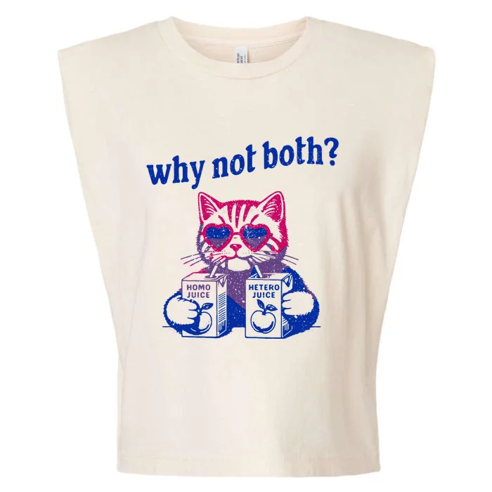 Why Not Both Funny Cat Ally Bisexual Lgbtq Gay Garment-Dyed Women's Muscle Tee