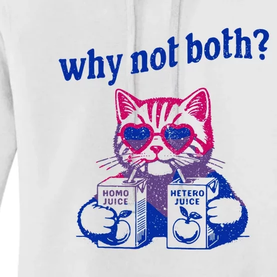 Why Not Both Funny Cat Ally Bisexual Lgbtq Gay Women's Pullover Hoodie