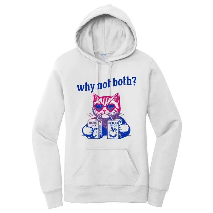 Why Not Both Funny Cat Ally Bisexual Lgbtq Gay Women's Pullover Hoodie