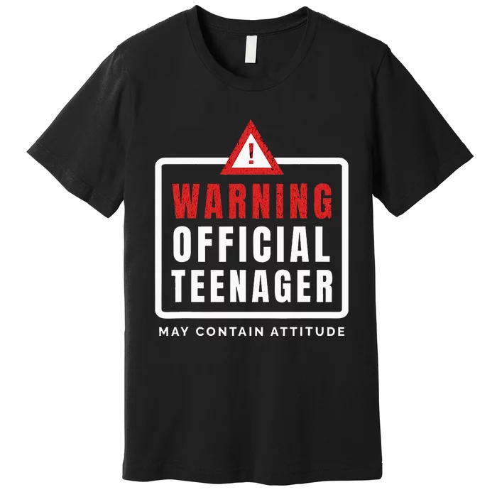 Warning Nager Birthday 13 Year Old Premium T-Shirt