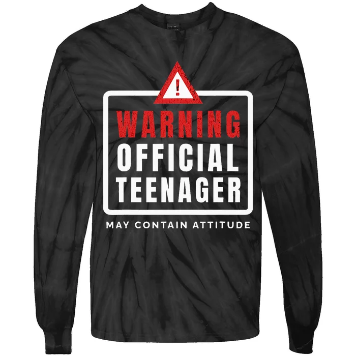 Warning Nager Birthday 13 Year Old Tie-Dye Long Sleeve Shirt