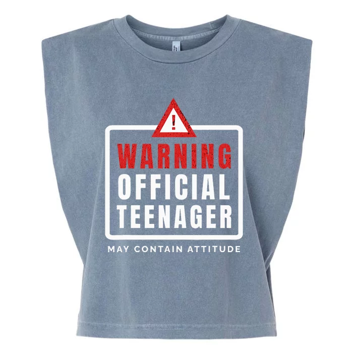 Warning Nager Birthday 13 Year Old Garment-Dyed Women's Muscle Tee