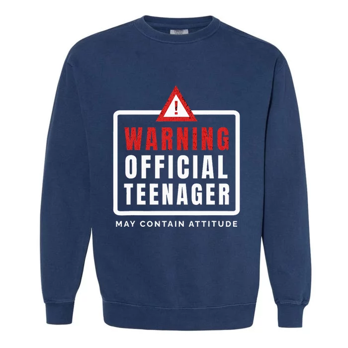 Warning Nager Birthday 13 Year Old Garment-Dyed Sweatshirt