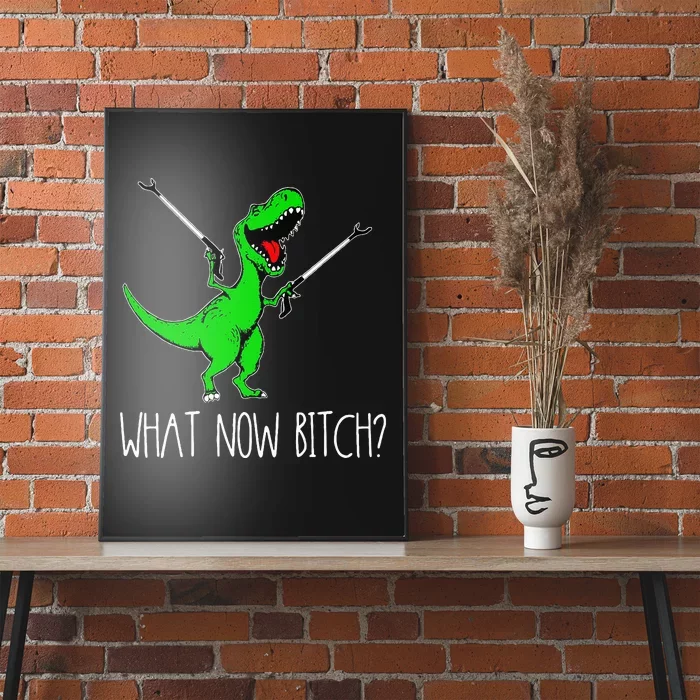 What Now Bitch Funny T Rex Dinosaur Poster