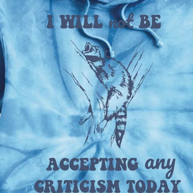 Will Not Be Accepting Any Criticism Today Retro Tie Dye Hoodie