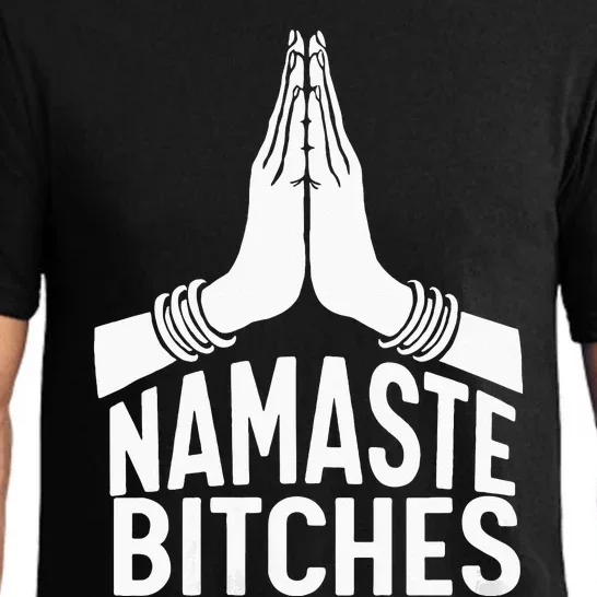 Womens Namaste Bitches Funny Yoga Pajama Set