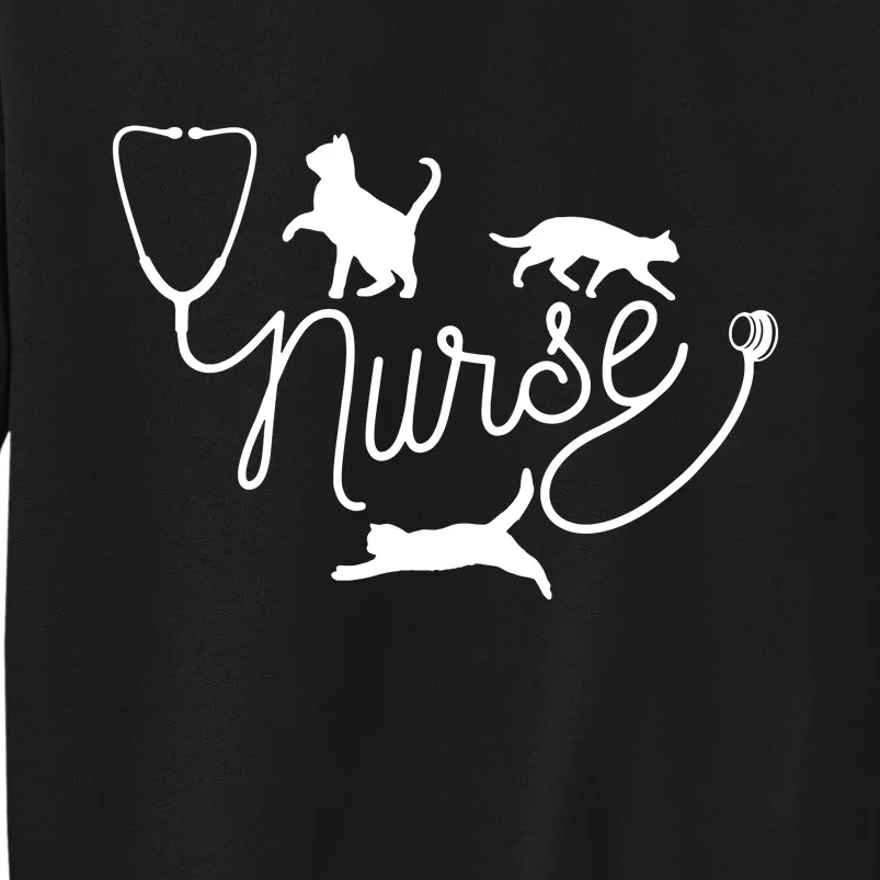 Womens Nurse Cat Mom RN Nurse And Cat Lovers VNeck Tall Sweatshirt