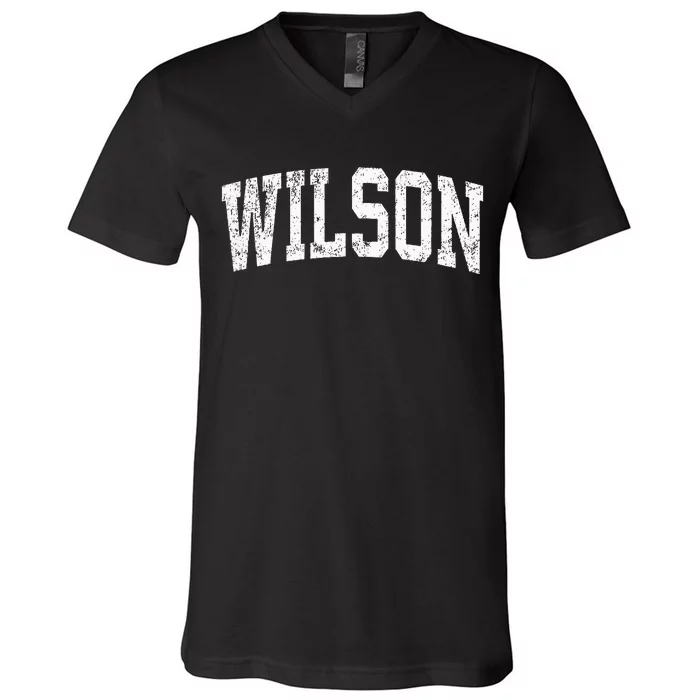 Wilson North Carolina Nc Vintage Athletic Sports V-Neck T-Shirt