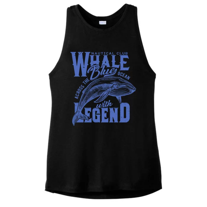 Whale Nautical Club Across The Blue Ocean With Legend Ladies Tri-Blend Wicking Tank