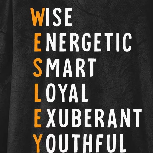 Wesley Name Definition Meaning Funny Birthday Hooded Wearable Blanket