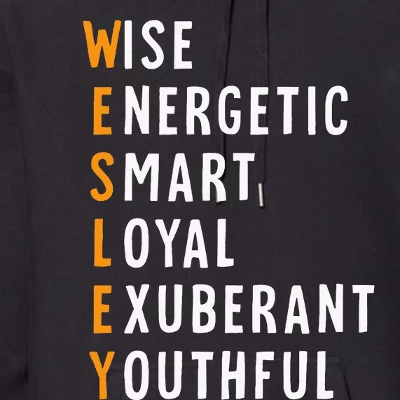 Wesley Name Definition Meaning Funny Birthday Premium Hoodie