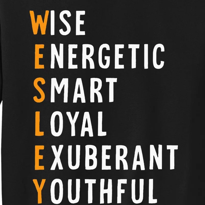 Wesley Name Definition Meaning Funny Birthday Tall Sweatshirt