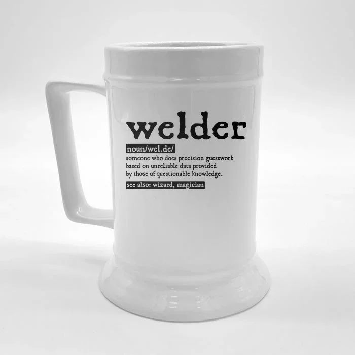 Welder Noun Definition Flame Metalsmith Fabricator Front & Back Beer Stein