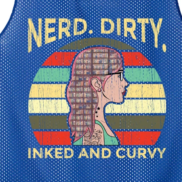 Wo Nerdy Dirty Inked Curvy Books Tattoo Gift Mesh Reversible Basketball Jersey Tank