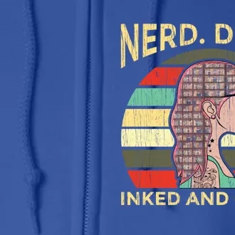 Wo Nerdy Dirty Inked Curvy Books Tattoo Gift Full Zip Hoodie