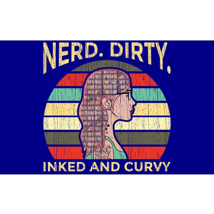 Wo Nerdy Dirty Inked Curvy Books Tattoo Gift Bumper Sticker