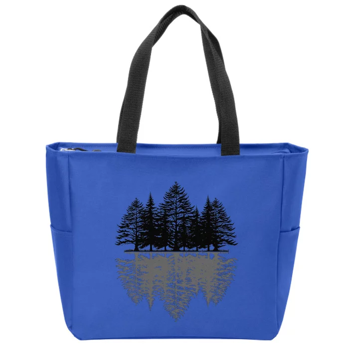 Wildlife Nature Forest Trees Reflection Outdoor Forest Zip Tote Bag