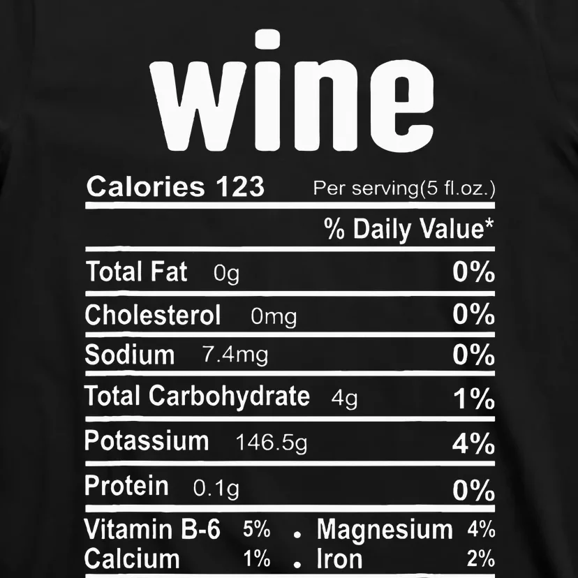 Wine Nutrition Facts Family Matching Christmas Costume Gift T-Shirt