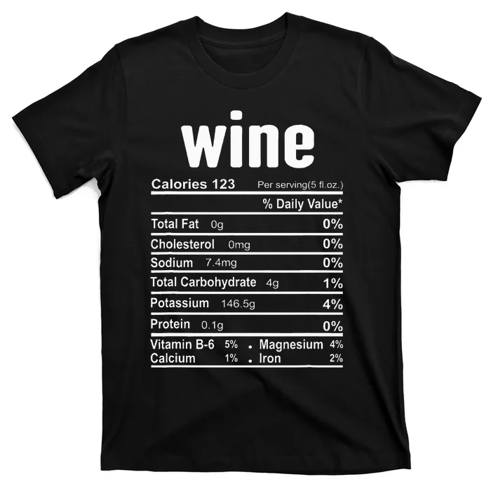 Wine Nutrition Facts Family Matching Christmas Costume Gift T-Shirt