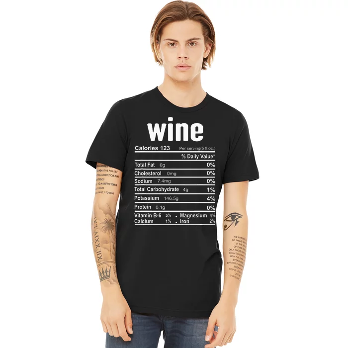 Wine Nutrition Facts Family Matching Christmas Costume Gift Premium T-Shirt