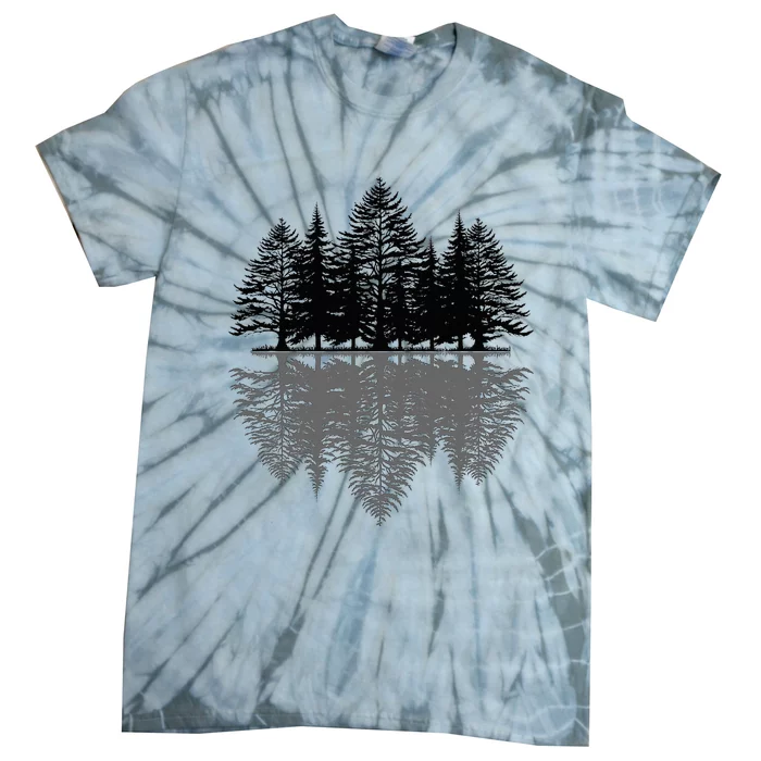 Wildlife Nature Forest Trees Reflection Outdoor Forest Tie-Dye T-Shirt