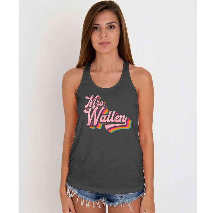 Wife Name Future Mrs W.A.L.L.E.N Women's Knotted Racerback Tank