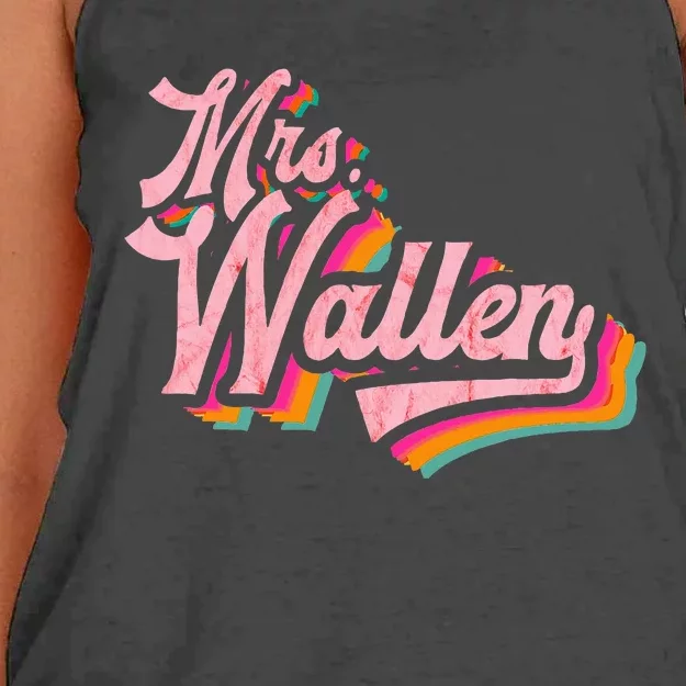 Wife Name Future Mrs W.A.L.L.E.N Women's Knotted Racerback Tank