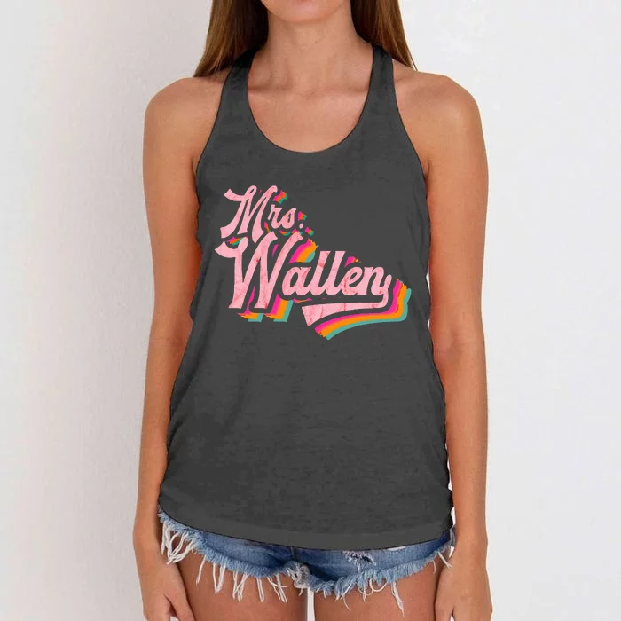 Wife Name Future Mrs W.A.L.L.E.N Women's Knotted Racerback Tank