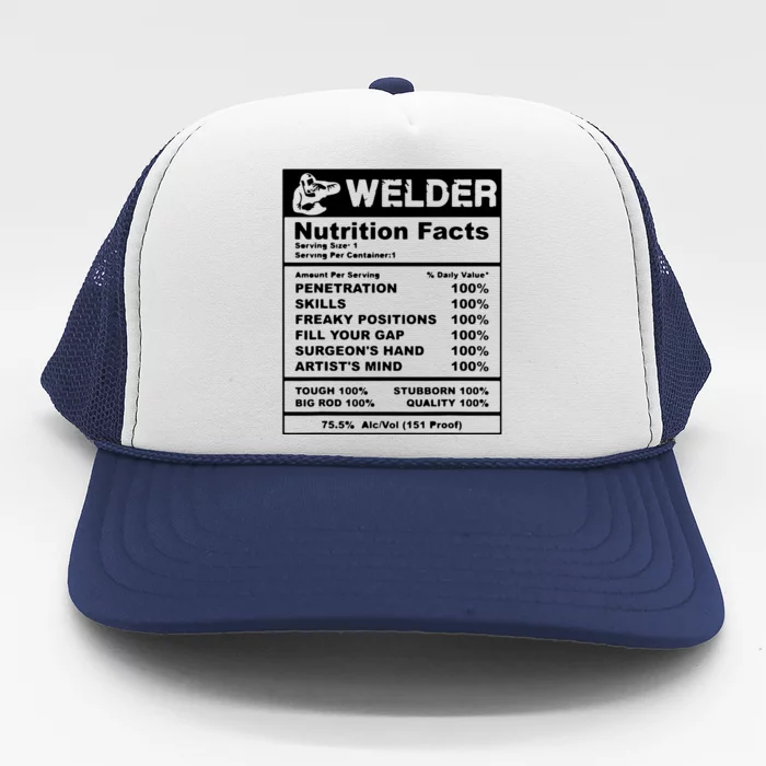 Welder Nutrition Facts Welder Trucker Hat