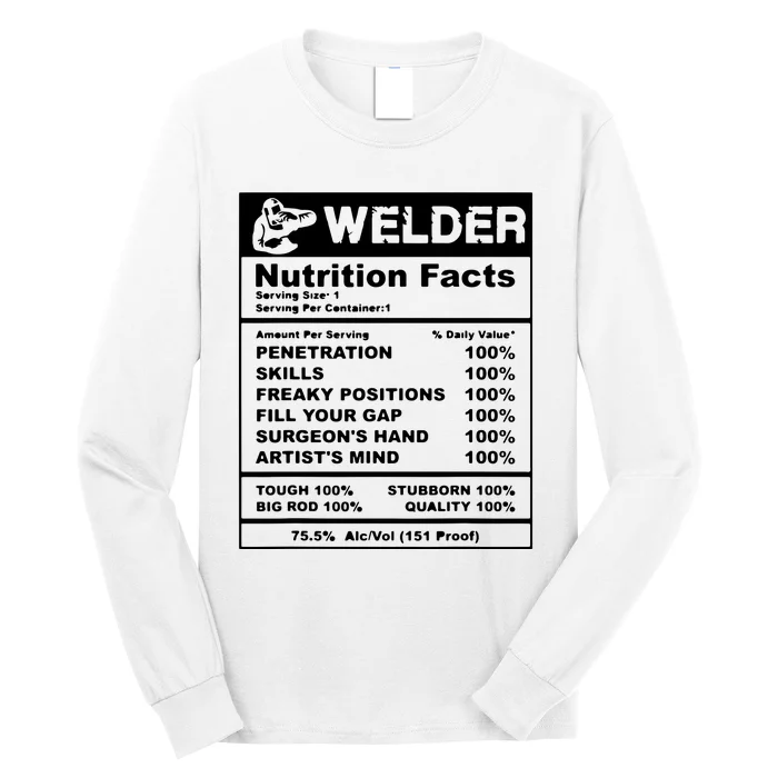 Welder Nutrition Facts Welder Long Sleeve Shirt