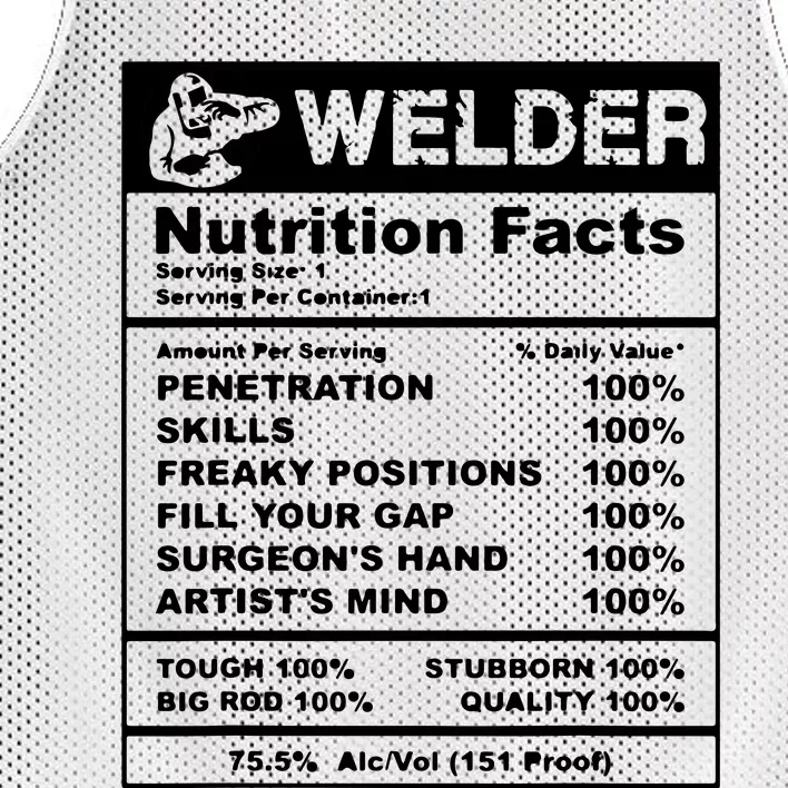 Welder Nutrition Facts Welder Mesh Reversible Basketball Jersey Tank