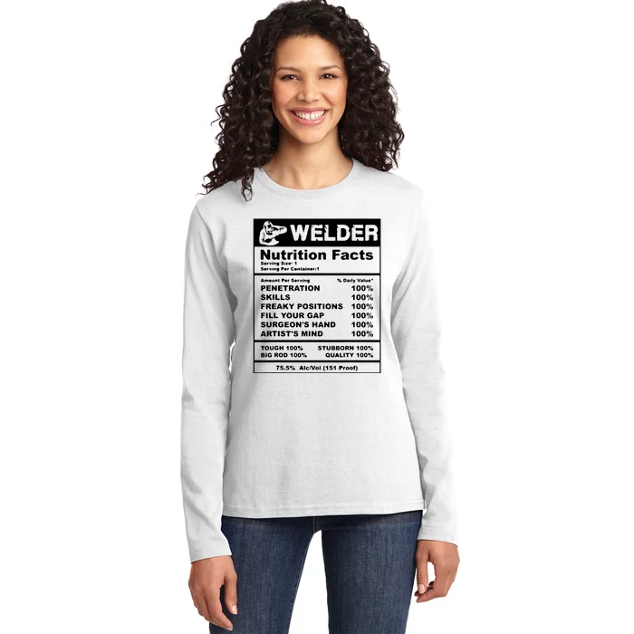 Welder Nutrition Facts Welder Ladies Long Sleeve Shirt