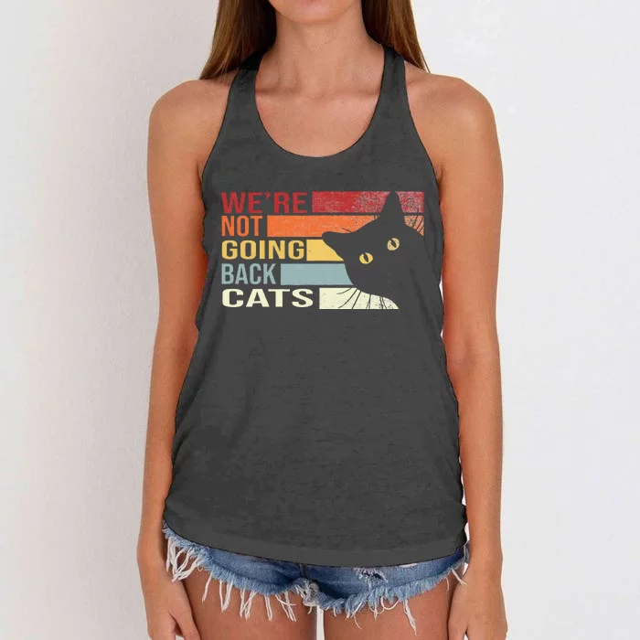 WeRe Not Going Back Cats Funny Cat 2024 Women's Knotted Racerback Tank