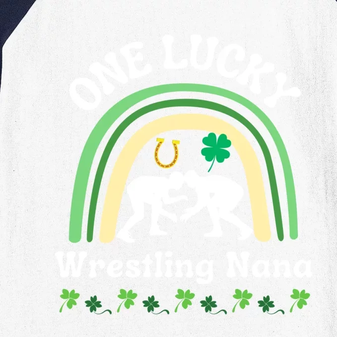 Wrestling Nana Grandma St Patrick's Day Sports Cool Gift Baseball Sleeve Shirt