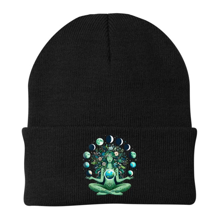 Witchy Nature Goddess Mother Earth Day Moon Knit Cap Winter Beanie