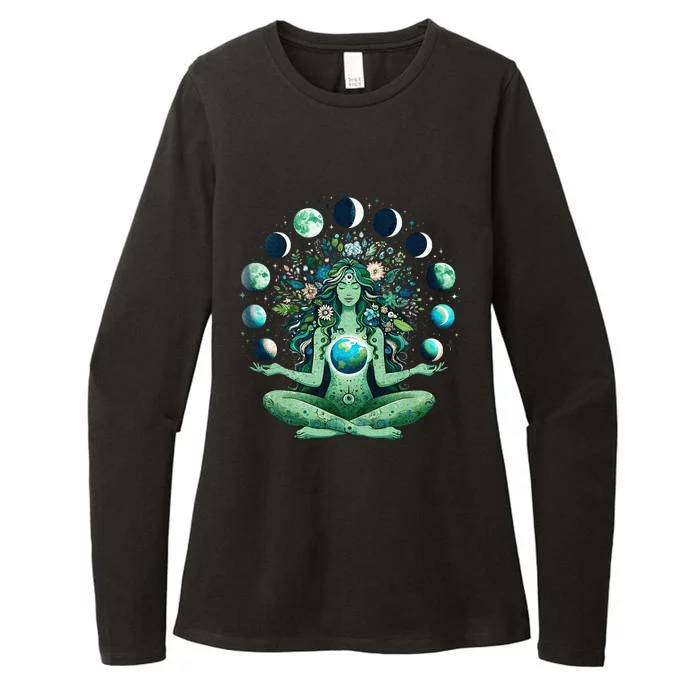 Witchy Nature Goddess Mother Earth Day Moon Womens CVC Long Sleeve Shirt