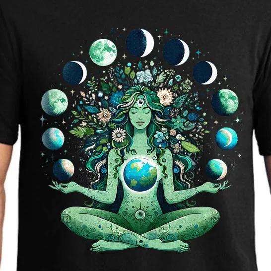 Witchy Nature Goddess Mother Earth Day Moon Pajama Set