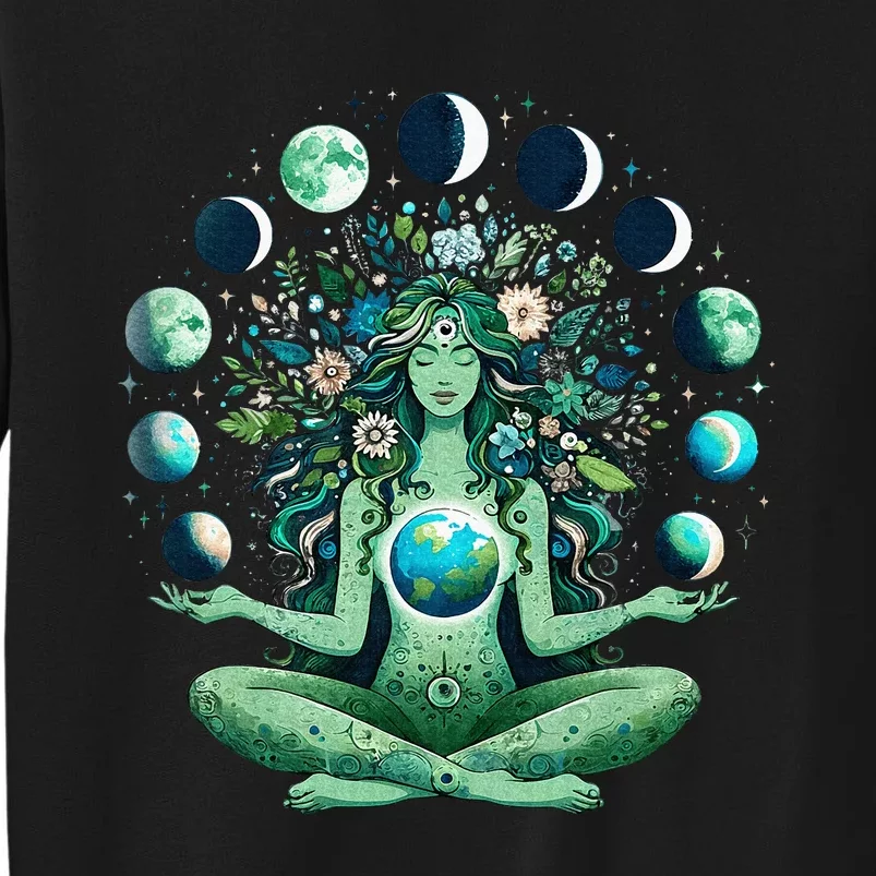 Witchy Nature Goddess Mother Earth Day Moon Tall Sweatshirt