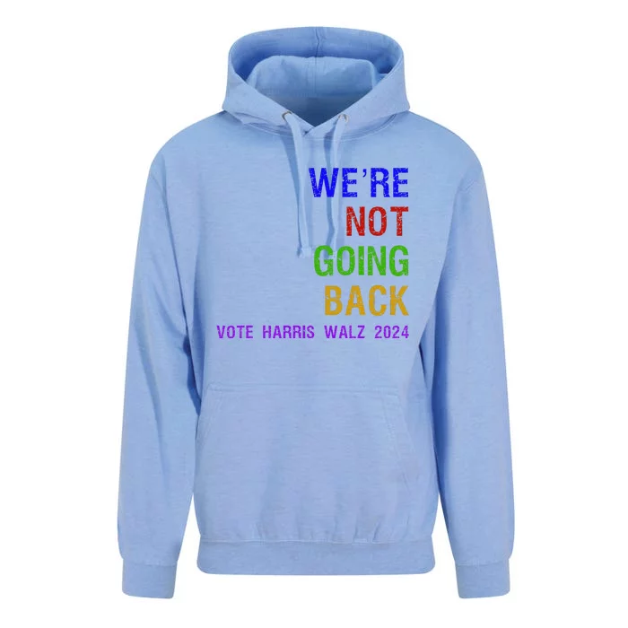 WeRe Not Going Back Vote Harris Walz 2024 Election Unisex Surf Hoodie