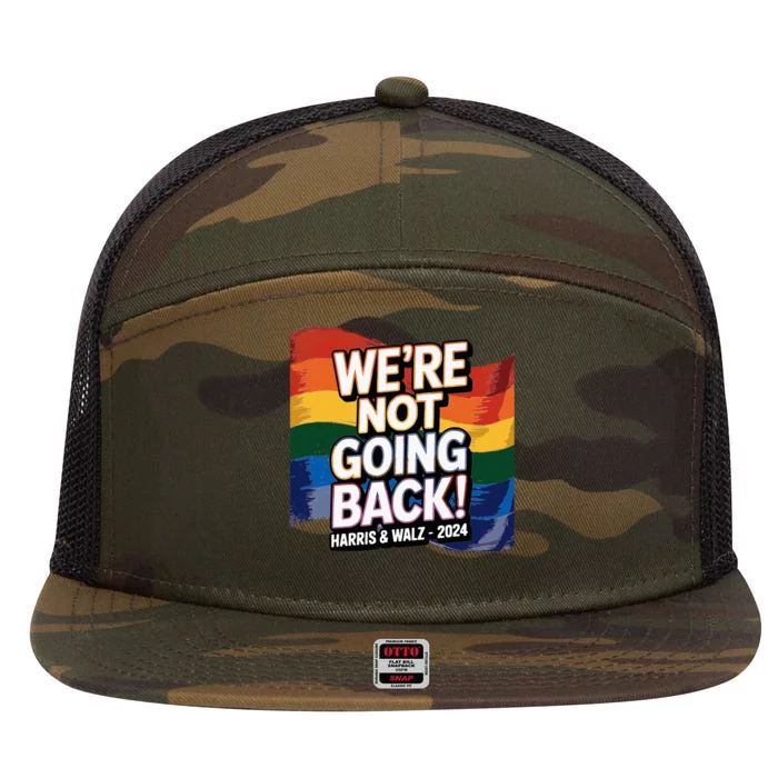 We’Re Not Going Back Pride Harris And Walz Vote In 2024 7 Panel Mesh Trucker Snapback Hat