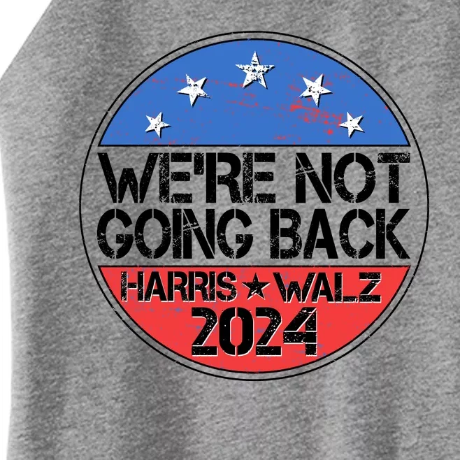 Were Not Going Back Kamala Harris Tim Walz 2024 Emblem Women’s Perfect Tri Rocker Tank