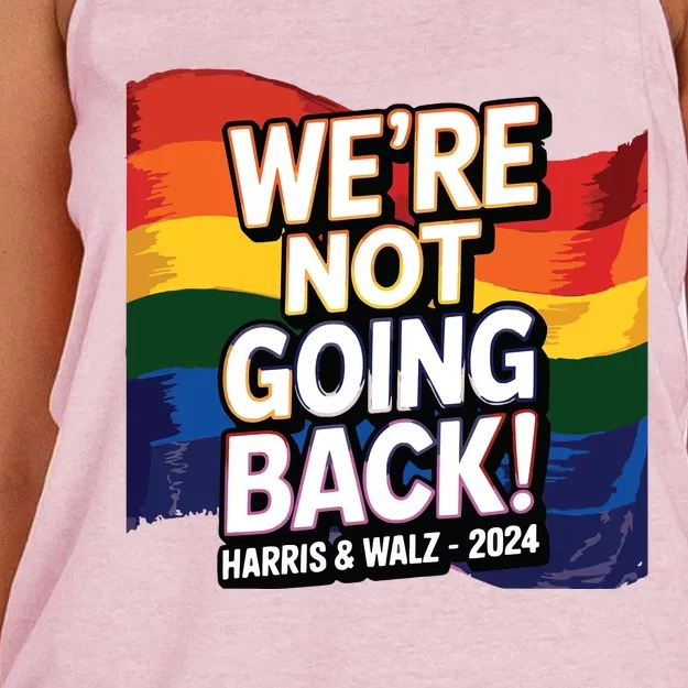 We’Re Not Going Back Pride Harris And Walz Vote In 2024 Women's Knotted Racerback Tank