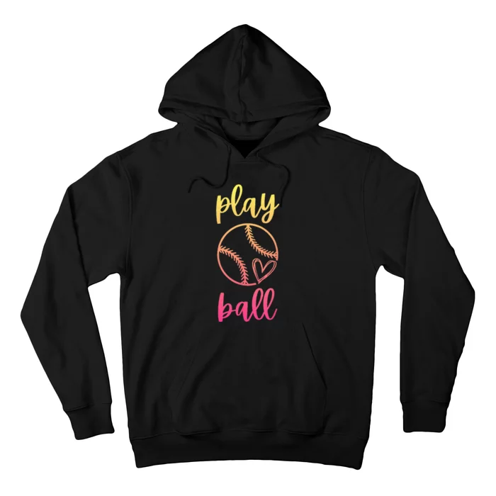 Women N Girls Softball Play Ball Tie Dye Softball Hoodie